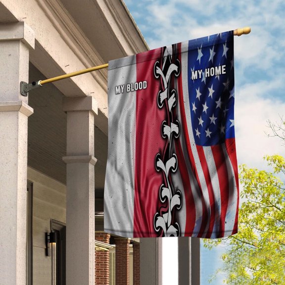 Flags-Indonesian American My Home My Blood Flag Indonesian Part House Flag (29.5x39.5) Double Sided-USA Flags Premium Polyester-Decorative Indoor Outdoor Flag