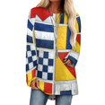 thumbnail image 1 of Flags Lotus Leaf Neck Women'S T-Shirt Cute Elegant Tops Tees Long Sleeve T-Shirts Casual Shirts Flags Sailing Boats Schooners, 1 of 3