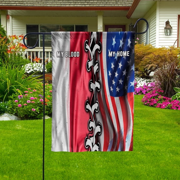 Flags-Monacan American My Home My Blood Flag Monacan Part Garden Flag (11.5x17.5) Double Sided-USA Flags Premium Polyester-Decorative Indoor Outdoor Flag