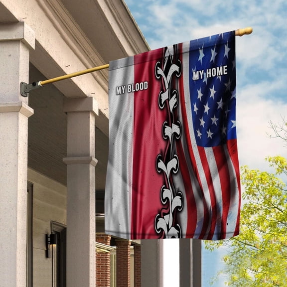 Flags-Monacan American My Home My Blood Flag Monacan Part House Flag, Double-Sided Decorative Outdoor Flag, Patriotic Polyester Yard Flag 29.5 x 39.5 in