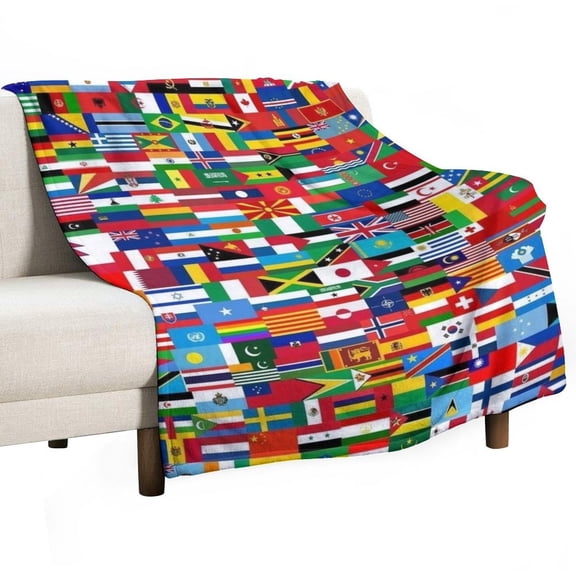 Flags Of All Countries Of The World Blanket Soft Cozy Flannel Blanket for man women