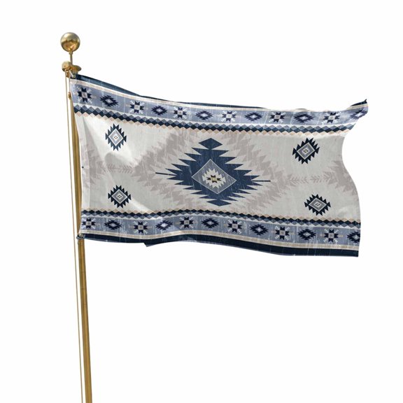 Flags for Outside 2x3 ft Blue Bohemian Outdoor Flags Double Sided Grommets House Banner Aztec Boho Tribal Patio Yard Flag for Outdoor Flying Party Porch Garden Decorations Indoor