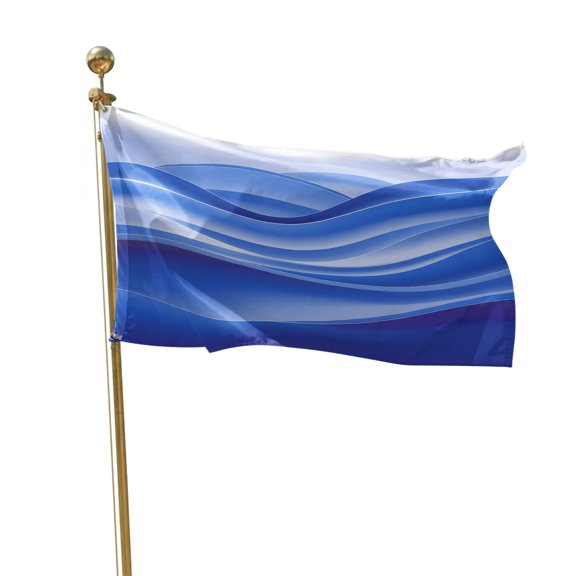 Flags for Outside 2x3 ft Blue Ocean Waves Outdoor Flags Double Sided Grommets House Banner OmbreAbstract Art Stripes Patio Yard Flag for Outdoor Flying Party Porch Garden Decorations Indoor