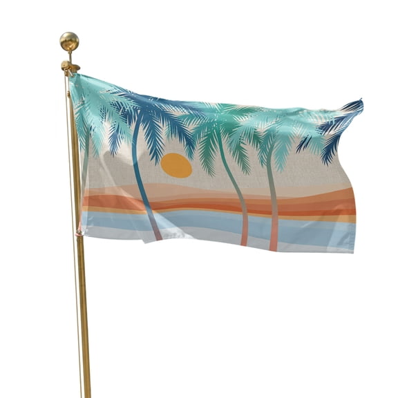 Flags for Outside 2x3 ft Boho Summer Beach Outdoor Flags Double Sided Grommets House Banner Mount Coconut Tree Bohemian Patio Yard Flag for Outdoor Flying Party Porch Garden Decorations Indoor