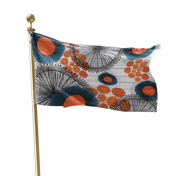 Flags for Outside 2x3 ft Burnt Orange Dots Outdoor Flags Double Sided Grommets House Banner Bohemian Circle Lines Patio Yard Flag for Outdoor Flying Party Porch Garden Decorations Indoor