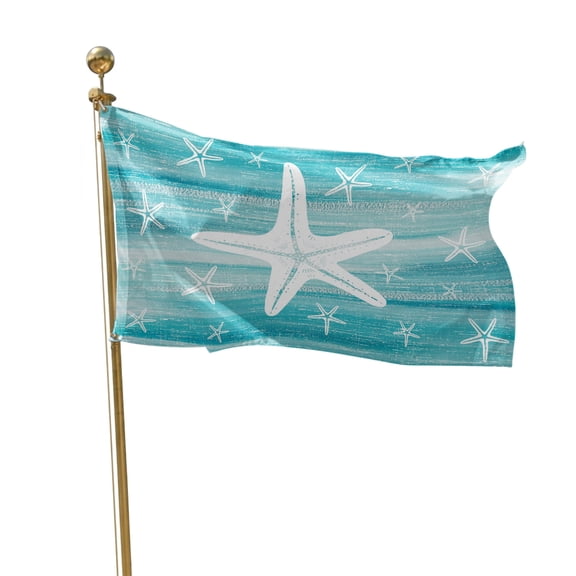 Flags for Outside 2x3 ft Coastal Ocean Starfish Outdoor Flags Double Sided Grommets House Banner Nautical Aqua Graffiti Patio Yard Flag for Outdoor Flying Party Porch Garden Decorations Indoor