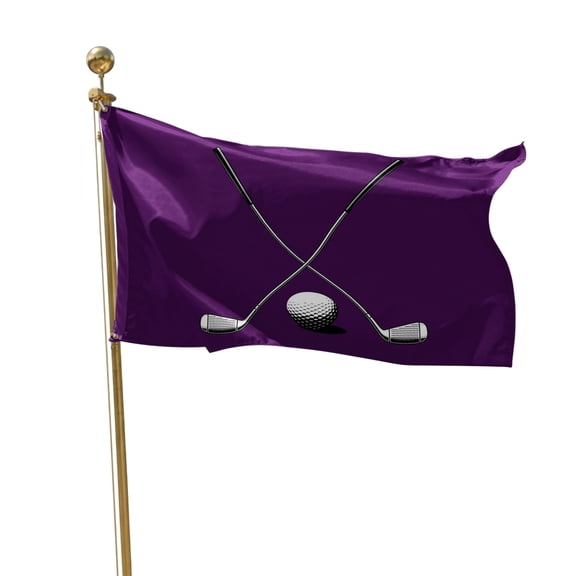 Flags for Outside 2x3 ft Golf Ball Club Outdoor Flags Double Sided Grommets House Banner Game Sports Purple Patio Yard Flag for Outdoor Flying Party Porch Garden Decorations Indoor