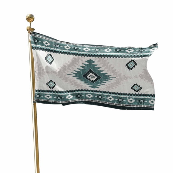 Flags for Outside 2x3 ft Green Bohemian Outdoor Flags Double Sided Grommets House Banner Aztec Boho Tribal Patio Yard Flag for Outdoor Flying Party Porch Garden Decorations Indoor