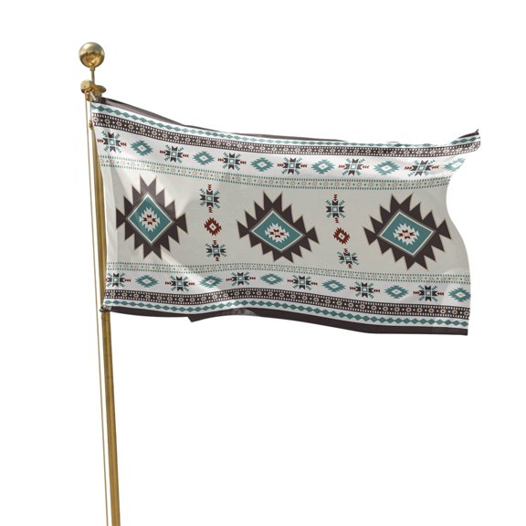 Flags for Outside 2x3 ft Green Bohemian Outdoor Flags Double Sided Grommets House Banner Southwest Tribal Aztec Geometric Patio Yard Flag for Outdoor Flying Party Porch Garden Decorations