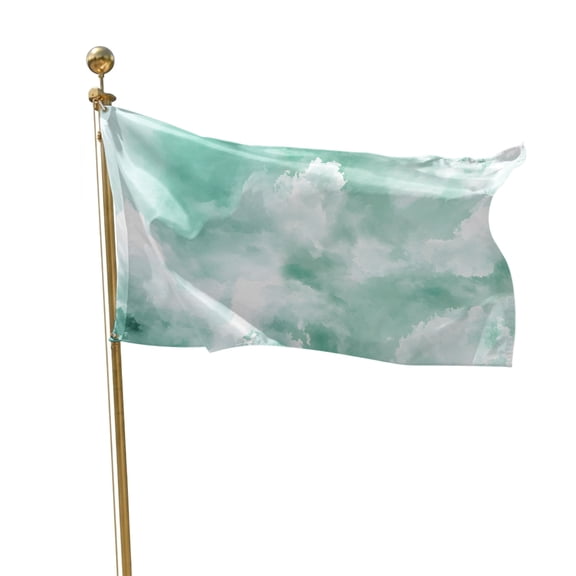 Flags for Outside 2x3 ft Green Sky Cloud Outdoor Flags Double Sided Grommets House Banner Gradient Color Patio Yard Flag for Outdoor Flying Party Porch Garden Decorations Indoor