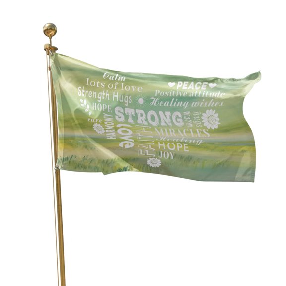 Flags for Outside 2x3 ft Love Text Outdoor Flags Double Sided Grommets House Banner Warm Embraces Positive Energy Green Patio Yard Flag for Outdoor Flying Party Porch Garden Decorations Indoor
