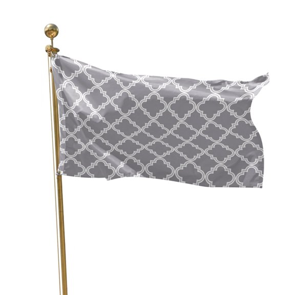 Flags for Outside 2x3 ft Moroccan Pattern Outdoor Flags Double Sided Grommets House Banner Geometric Trellis Grey Patio Yard Flag for Outdoor Flying Party Porch Garden Decorations Indoor