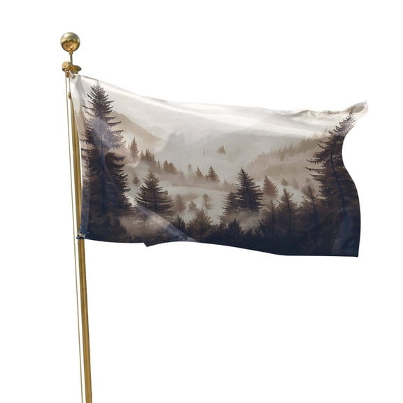 Flags for Outside 2x3 ft Mountain Forest Outdoor Flags Double Sided Grommets House Banner Tree Nature Woods Patio Yard Flag for Outdoor Flying Party Porch Garden Decorations Indoor