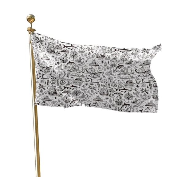 Flags for Outside 2x3 ft Navigation Anchor Sailboat Outdoor Flags Double Sided Grommets House Banner Ocean Compass Map Patio Yard Flag for Outdoor Flying Party Porch Garden Decorations Indoor