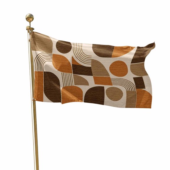 Flags for Outside 2x3 ft Orange Quarter Circles Outdoor Flags Double Sided Grommets House Banner Modern Geometric Arch Lines Patio Yard Flag for Outdoor Party Porch Garden Decorations Indoor