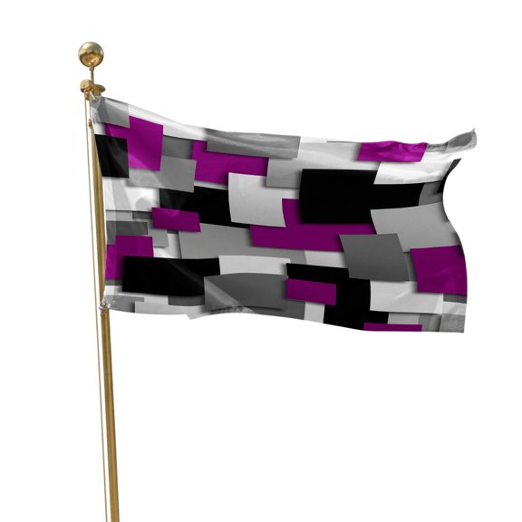 Flags for Outside 2x3 ft Purple Geometric Outdoor Flags Double Sided Grommets House Banner Modern Abstract Checkered Patio Yard Flag for Outdoor Flying Party Porch Garden Decorations Indoor
