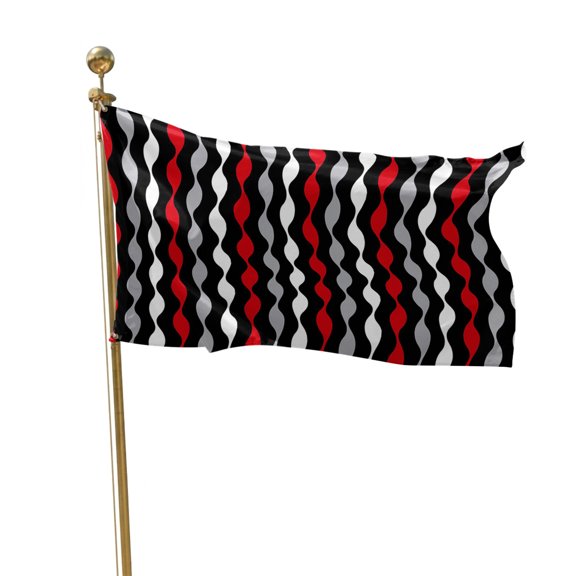 Flags for Outside 2x3 ft Red Black Wave Stripes Outdoor Flags Double Sided Grommets House Banner Geometric Twists Striped Patio Yard Flag for Outdoor Flying Party Porch Garden Decorations