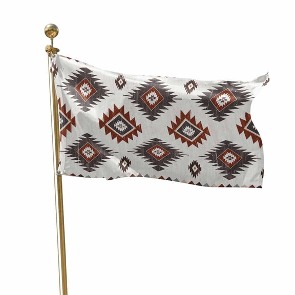 Flags for Outside 2x3 ft Red Brown Boho Aztec Outdoor Flags Double Sided Grommets House Banner Southwest Tribal Style Patio Yard Flag for Outdoor Flying Party Porch Garden Decorations Indoor