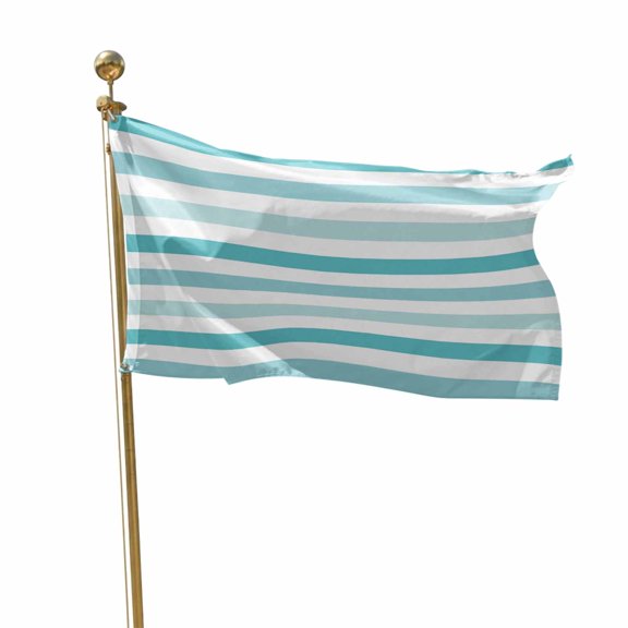 Flags for Outside 2x3 ft Teal Stripes Outdoor Flags Double Sided Grommets House Banner Blue White Classic Striped Patio Yard Flag for Outdoor Flying Party Porch Garden Decorations Indoor