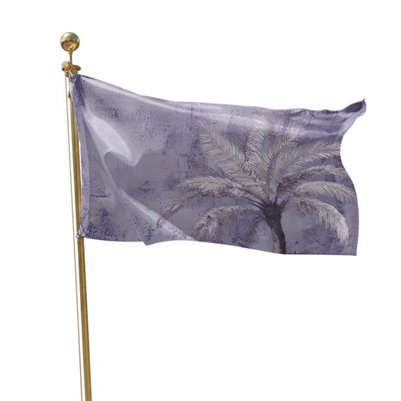 Flags for Outside 2x3 ft Tropical Palm Tree Outdoor Flags Double Sided Grommets House Banner Purple Graffiti Coastal Island Patio Yard Flag for Outdoor Flying Party Porch Garden Decorations