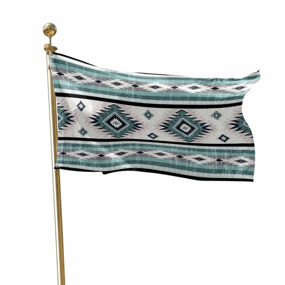 Flags for Outside 2x3 ft Turquoise Boho Aztec Outdoor Flags Double Sided Grommets House Banner Southwest Tribal Geometric Patio Yard Flag for Outdoor Flying Party Porch Garden Decorations