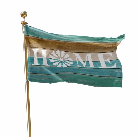 Flags for Outside 2x3 ft Windmill Home Outdoor Flags Double Sided Grommets House Banner Turquoise Farmhouse Wood Grain Patio Yard Flag for Outdoor Flying Party Porch Garden Decorations Indoor
