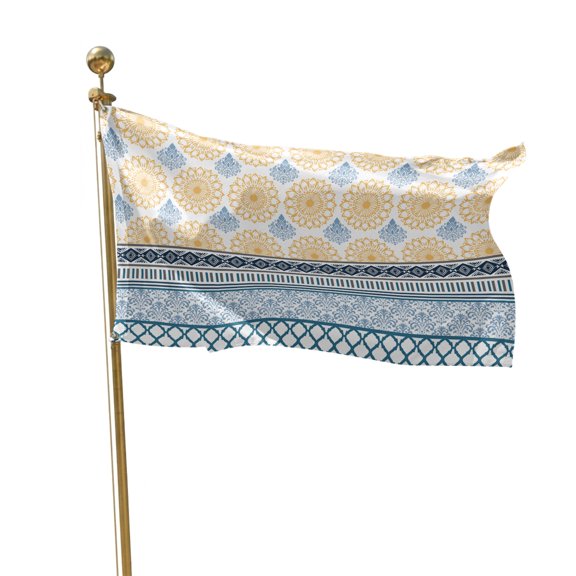 Flags for Outside 2x3 ft Yellow Blue Bohemian Outdoor Flags Double Sided Grommets House Banner Boho Geometric Stripe Tribal Patio Yard Flag for Outdoor Flying Party Porch Garden Decorations