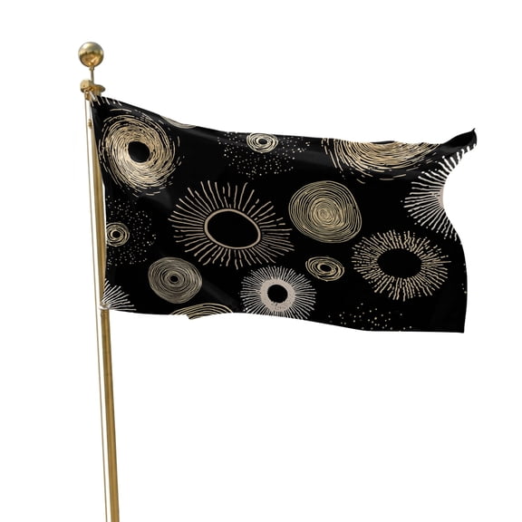 Flags for Outside 3x5 ft Black Circle Outdoor Flags Double Sided Grommets House Banner Lines Modern Abstract Art Patio Yard Flag for Outdoor Flying Party Porch Garden Decorations Indoor