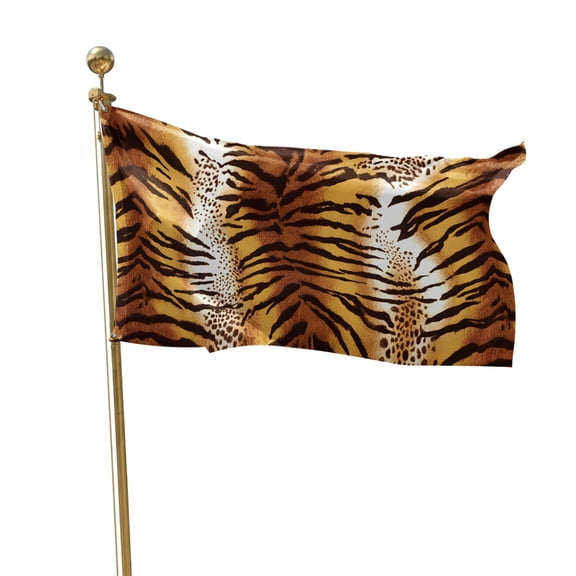 Flags for Outside 3x5 ft Leopard Stripes Outdoor Flags Double Sided Grommets House Banner Brown Animal Fur Print Patio Yard Flag for Outdoor Flying Party Porch Garden Decorations Indoor