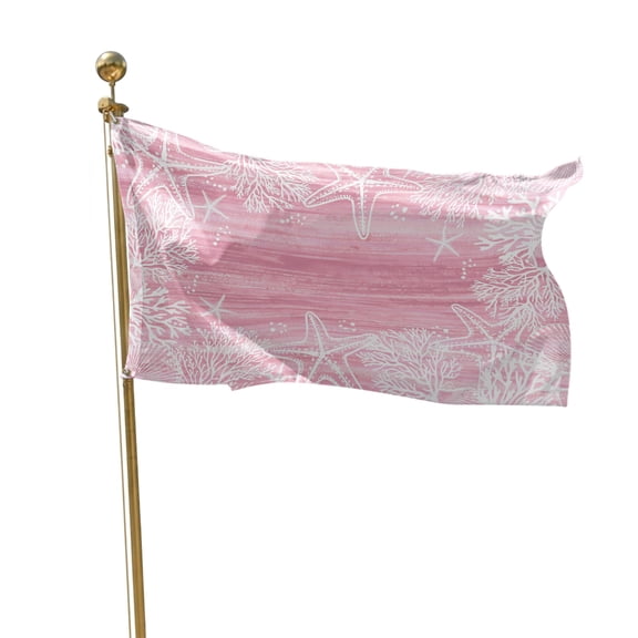 Flags for Outside 3x5 ft Pink Coral Starfish Outdoor Flags Double Sided Grommets House Banner Summer Ocean Beach Shell Patio Yard Flag for Outdoor Flying Party Porch Garden Decorations Indoor