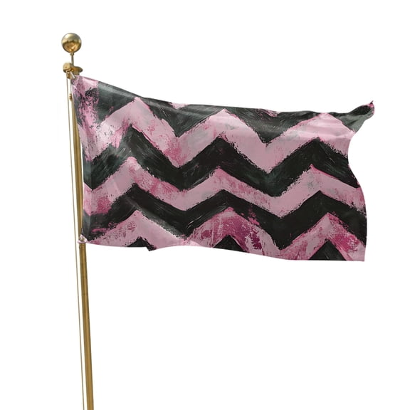 Flags for Outside 3x5 ft Pink Graffiti Waves Outdoor Flags Double Sided Grommets House Banner Distressed Stripes Dynamic Peaks Patio Yard Flag for Outdoor Flying Party Porch Garden Decorations