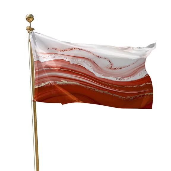 Flags for Outside 3x5 ft Red Waves Outdoor Flags Double Sided Grommets House Banner Abstract Gradient Fluid Art Patio Yard Flag for Outdoor Flying Party Porch Garden Decorations Indoor