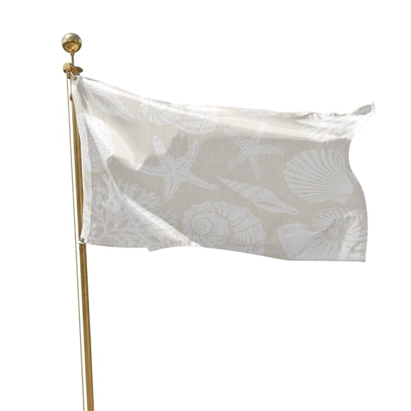 Flags for Outside 3x5 ft Shell Starfish Outdoor Flags Double Sided Grommets House Banner Linen Coastal Coral Conch Patio Yard Flag for Outdoor Flying Party Porch Garden Decorations Indoor