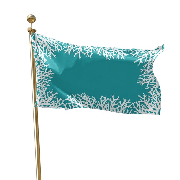 Flags for Outside 3x5 ft Turquoise Coral Outdoor Flags Double Sided Grommets House Banner Coastal Marine Life Patio Yard Flag for Outdoor Flying Party Porch Garden Decorations Indoor