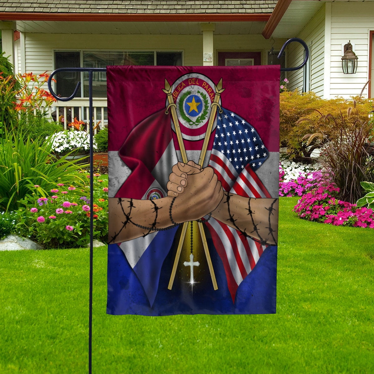 Paraguay Flag 18x12 Inches - 30x45cm Light Polyester Flag With Reinforced Edges & Hanging Cords, Indoor Decor
