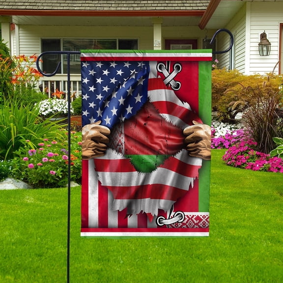 Flags Proud Belarusian American Flag Ripped flag Belarus strong Garden Flag, Double-Sided Decorative Outdoor Flag, Polyester Yard Flag 12 x 18 in