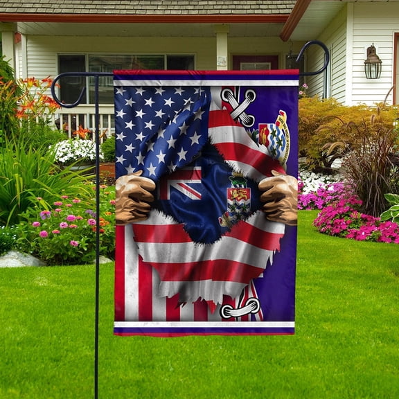 Flags Proud Cayman Islander American Flag Ripped flag Cayman Islands strong Garden Flag, Double-Sided Decorative Outdoor Flag, Patriotic Polyester Yard Flag 12 x 18 in