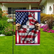 Proud Dominican Republic American Ripped Flag Heritage strong Decorative Polyester Garden Flag, Double-Sided Outdoor Yard Decor 11.5 x 17.5 Inch