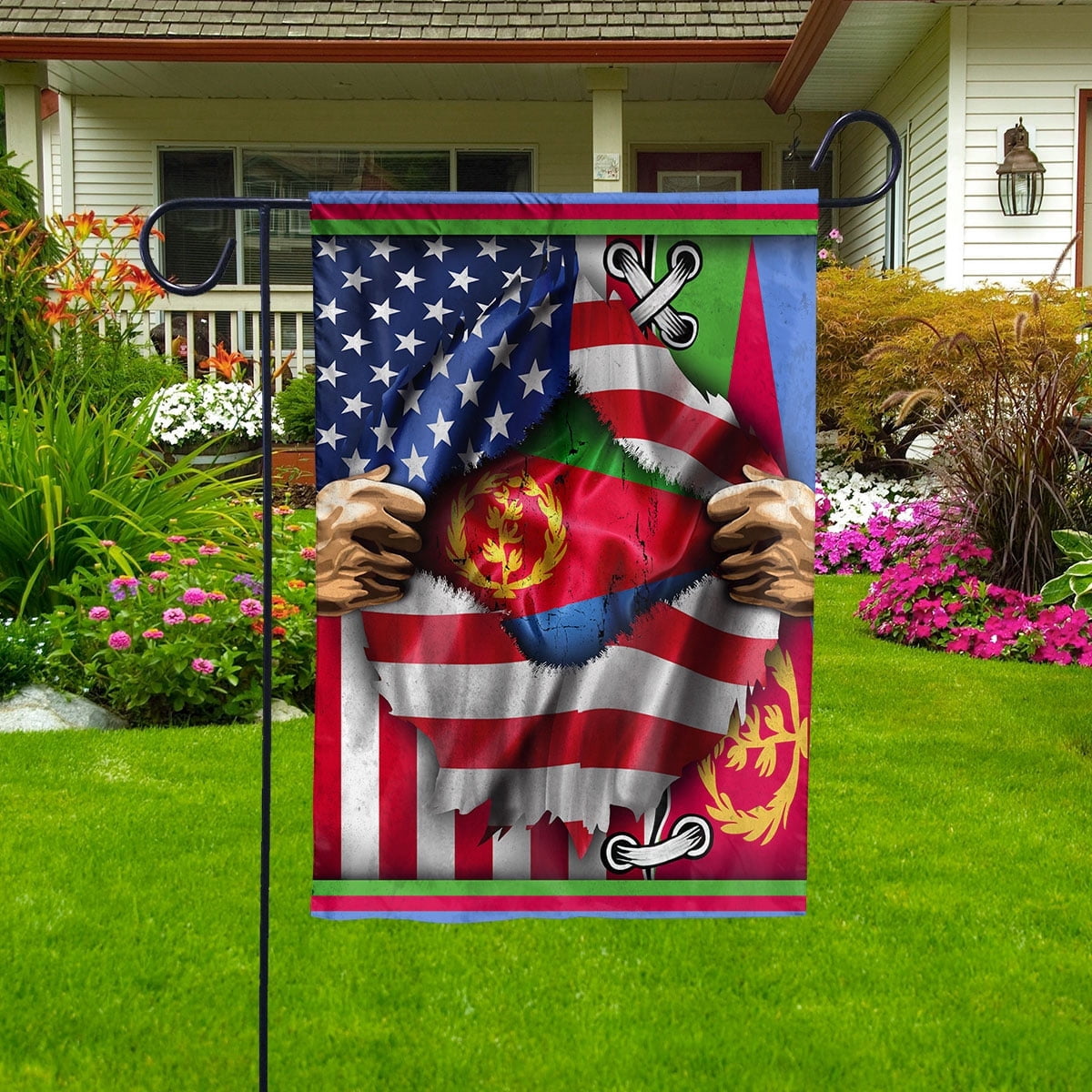 Proud Eritrea American Ripped Flag Heritage Eritrean Garden Flag ...