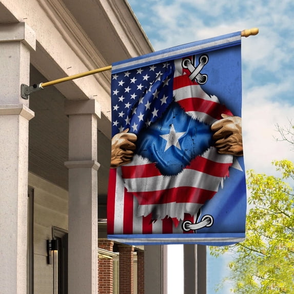 Flags Proud Somalian American Flag Ripped flag Somalia strong Garden Flag, Double-Sided Decorative Outdoor Flag, Patriotic Polyester Yard Flag 12 x 18 in