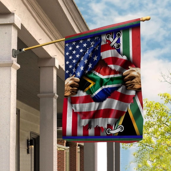 Flags Proud South African American Flag Ripped flag South Africa strong House Flag, Double-Sided Decorative Outdoor Flag, Patriotic Polyester Yard Flag 29.5 x 39.5 in
