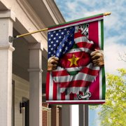Proud American Ripped Flag Heritage Surinamese Suriname strong House Flag, Double-Sided Outdoor Yard Decor 29.5 x 39.5 Inch