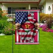 Proud American Ripped Flag Heritage Surinamese Suriname strong Garden Flag, Double-Sided Outdoor Yard Decor 11.5 x 17.5 Inch