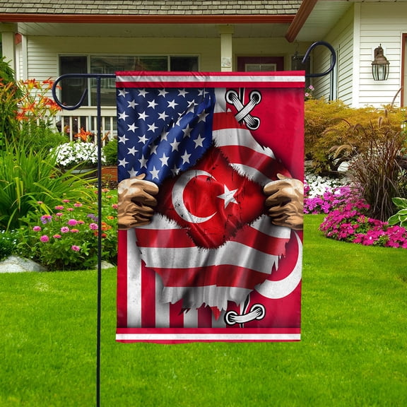 Flags Proud Turkish American Flag Ripped flag Turkey strong House Flag (29.5x39.5) Double Sided-USA Flags Premium Polyester-Decorative Indoor Outdoor Flag