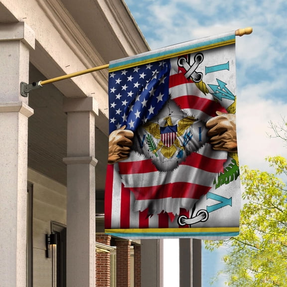 Flags Proud Virgin Islanders American Flag Ripped flag Virgin Islands strong House Flag (29.5x39.5) Double Sided-USA Flags Premium Polyester-Decorative Indoor Outdoor Flag