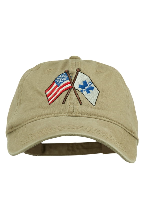 Flags Star of Life Embroidered Washed Cap - Khaki OSFM