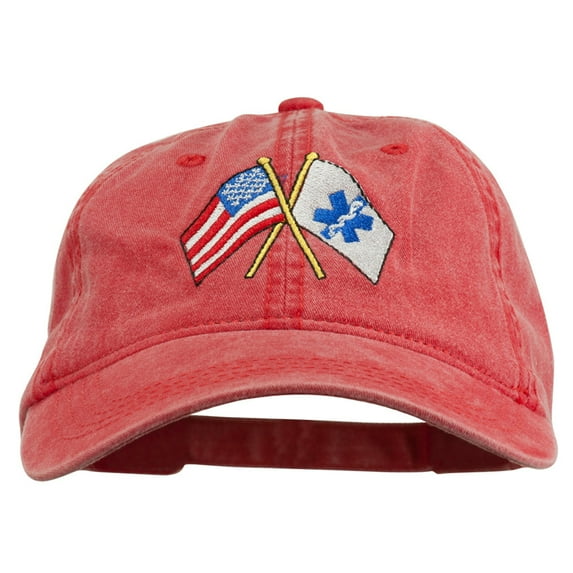 Flags Star of Life Embroidered Washed Cap - Red OSFM
