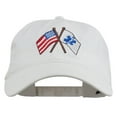 thumbnail image 1 of Flags Star of Life Embroidered Washed Cap - White OSFM, 1 of 5
