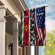 American My Home My Blood Heritage House Flag, Double-Sided Outdoor Yard Decor 29.5 x 39.5 Inch