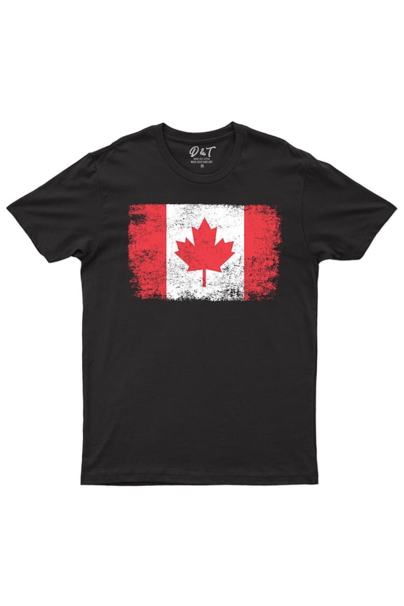 Flags T-Shirt Best Canada Flag Grunge Style Unisex Kids Top Tee